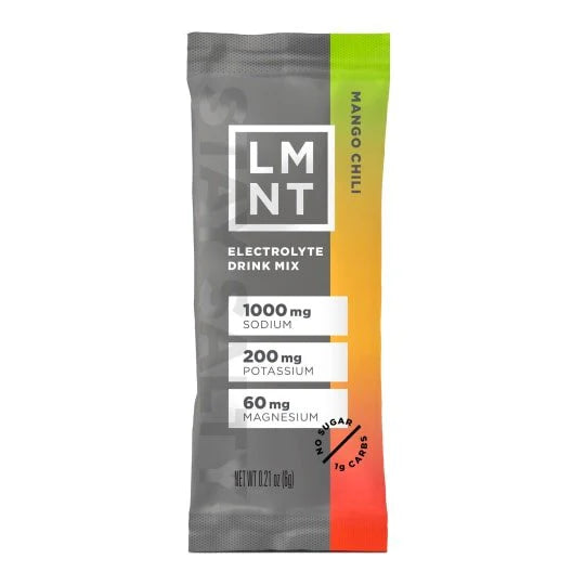 Image of LMNT mango chili electrolyte drink mix packet